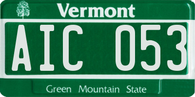 VT license plate AIC053
