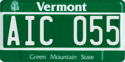VT license plate AIC055