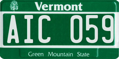 VT license plate AIC059