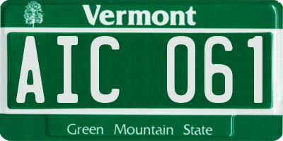 VT license plate AIC061