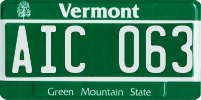 VT license plate AIC063
