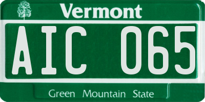VT license plate AIC065