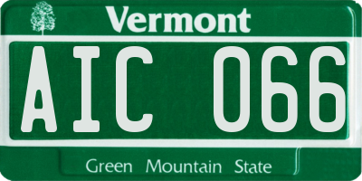 VT license plate AIC066