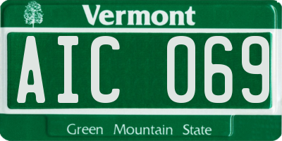 VT license plate AIC069
