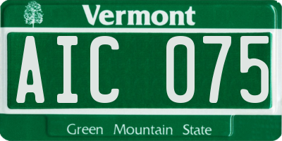VT license plate AIC075
