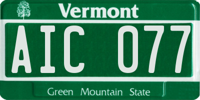 VT license plate AIC077