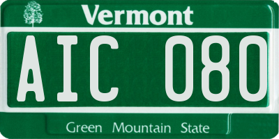 VT license plate AIC080