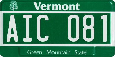 VT license plate AIC081