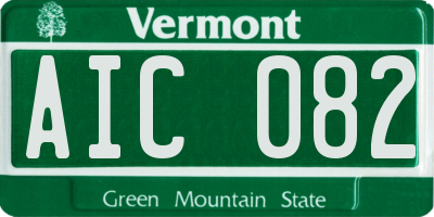 VT license plate AIC082