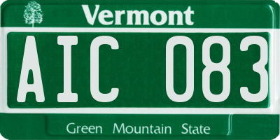 VT license plate AIC083