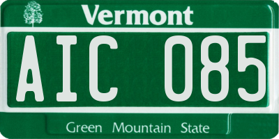 VT license plate AIC085