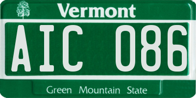 VT license plate AIC086