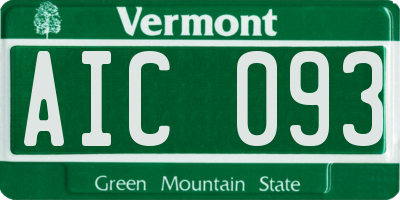 VT license plate AIC093