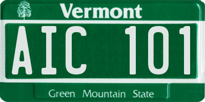 VT license plate AIC101