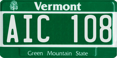 VT license plate AIC108