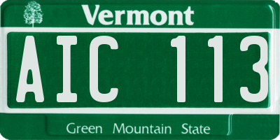 VT license plate AIC113