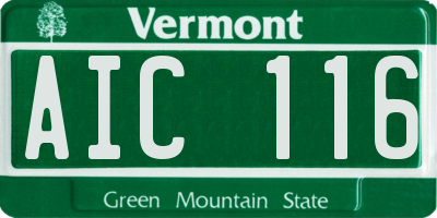 VT license plate AIC116