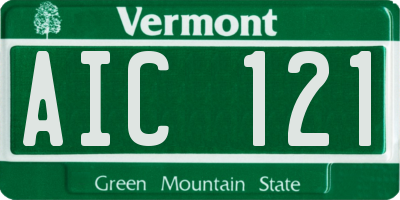 VT license plate AIC121