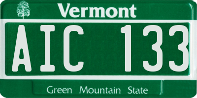 VT license plate AIC133