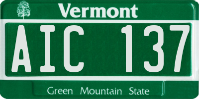 VT license plate AIC137