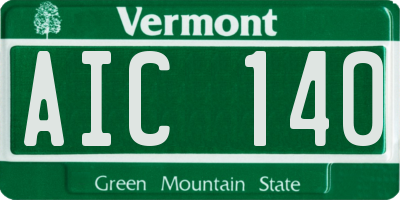 VT license plate AIC140