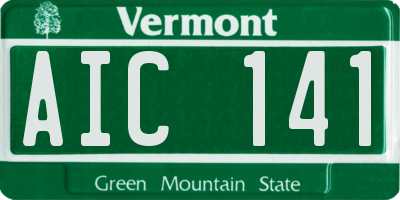 VT license plate AIC141