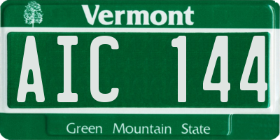 VT license plate AIC144