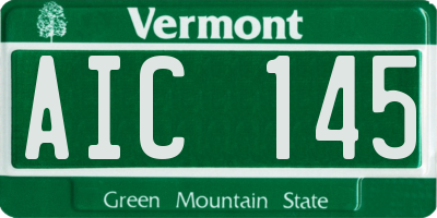 VT license plate AIC145