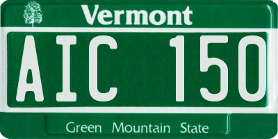 VT license plate AIC150