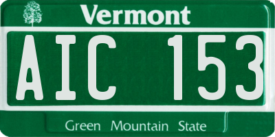 VT license plate AIC153