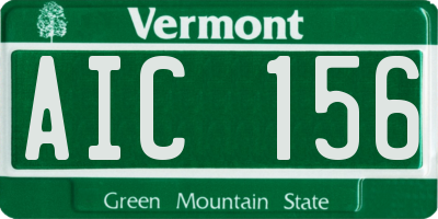 VT license plate AIC156