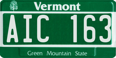 VT license plate AIC163