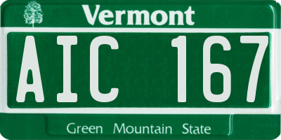 VT license plate AIC167