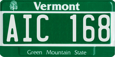 VT license plate AIC168