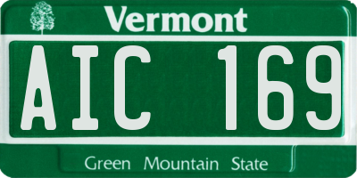 VT license plate AIC169