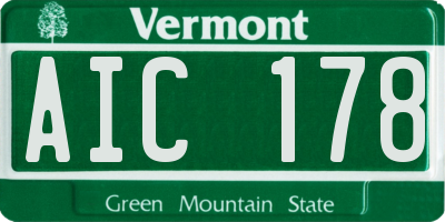 VT license plate AIC178