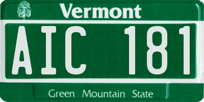 VT license plate AIC181