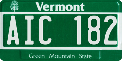 VT license plate AIC182