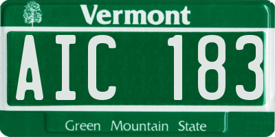 VT license plate AIC183