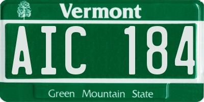 VT license plate AIC184