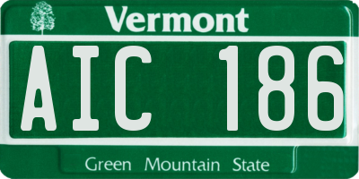 VT license plate AIC186