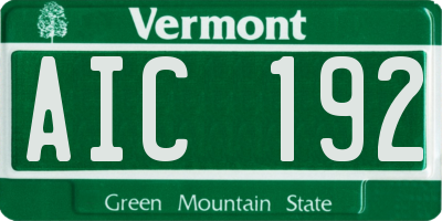 VT license plate AIC192