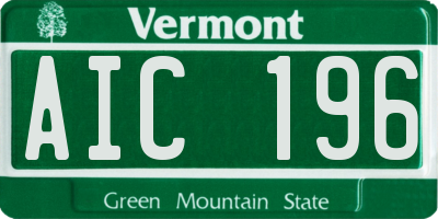 VT license plate AIC196