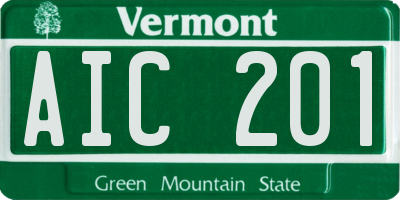 VT license plate AIC201
