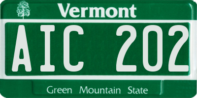 VT license plate AIC202