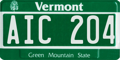 VT license plate AIC204