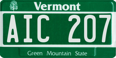 VT license plate AIC207