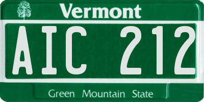 VT license plate AIC212