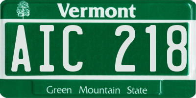VT license plate AIC218