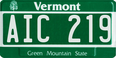 VT license plate AIC219